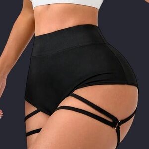 Black garter belt shorts